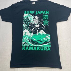 Surf Japan Kamakura Skeleton Surf Graphic Tee Black Size M Streetwear